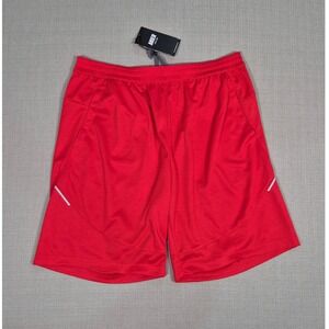 MIER Mens Athletic Gym Shorts Red Mesh Breathable Performance Size L New
